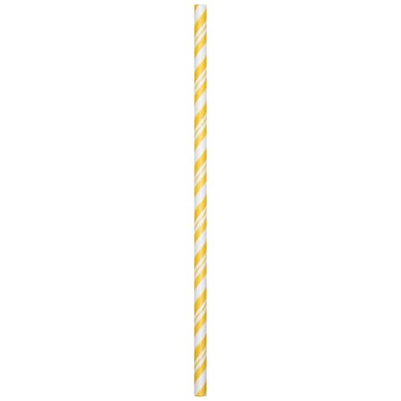 School Bus Yellow Striped Paper Straws, 7.75, 144PK